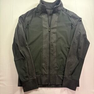 Lululemon Mens Jacket Full Zip Gray Black Mixed Media Technical Coat L